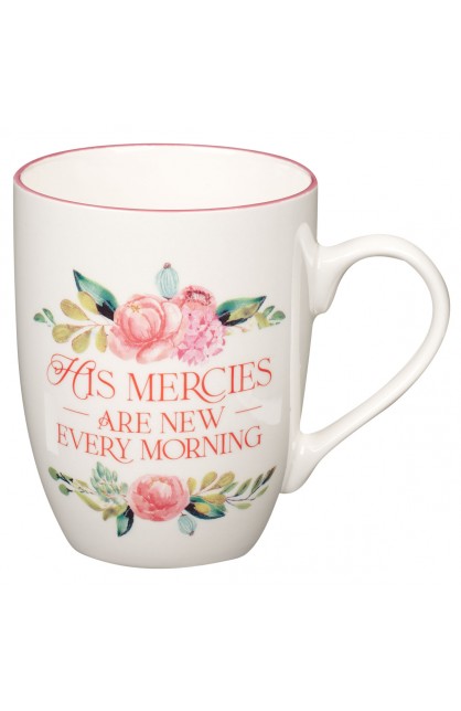 MUG1066 - Mug Pink Floral Mercies are New Lam 3:22-23 - - 1 