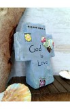 TTCC-105 - GOD IS LOVE TABLETOP CROSS CEMENT - - 4 