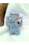 TTCC-105 - GOD IS LOVE TABLETOP CROSS CEMENT - - 2 