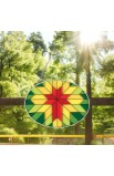 SUNCG-1017 - Oval Suncatcher Multi Color Cross 9In - - 3 