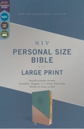 BK3197 - NIV Personal Size Large Print TEAL GLD - - 1 