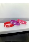 SC0328 - CROSS EQUALS HEART SILICONE BRACELET 16CM - - 3 