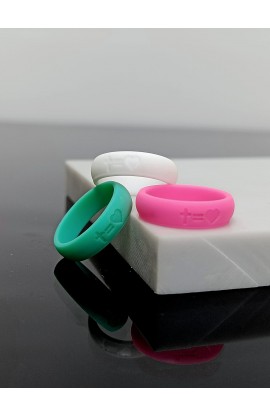 CROSS EQUALS HEART SILICONE RING