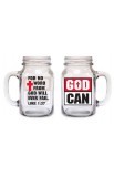 GOD CAN OLD FASHIONED DRINKING JAR