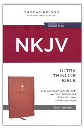 NKJV HOLY BIBLE ULTRA THINLINE BROWN LEATHERSOFT COMFORT PRINT