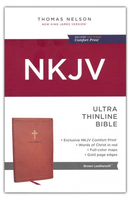 BK3247 - NKJV HOLY BIBLE ULTRA THINLINE BROWN LEATHERSOFT COMFORT PRINT - - 1 