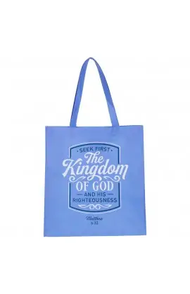 Tote Blue Seek First The Kingdom of God Matt 6:33