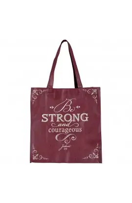 Tote Plum Be Strong and Courageous Josh 1:9