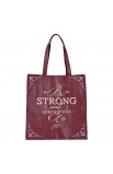 TOT160 - Tote Plum Be Strong and Courageous Josh 1:9 - - 2 