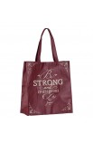 TOT160 - Tote Plum Be Strong and Courageous Josh 1:9 - - 3 