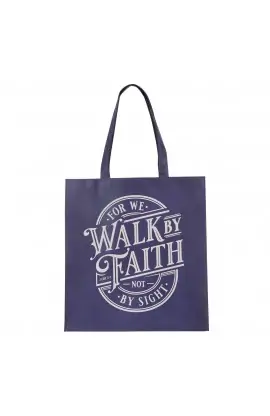 Tote Navy Walk by Faith 2 Cor 5:7