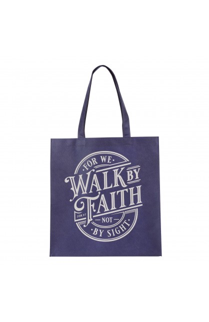 TOT197 - Tote Navy Walk by Faith 2 Cor 5:7 - - 1 