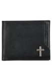 WT152 - Wallet Leather Black Cross Badge - - 1 