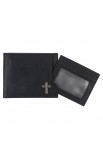 WT152 - Wallet Leather Black Cross Badge - - 4 