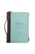 BBL611 - Bible Cover Fashion Teal Brown Blessed Luke 1:45 - - 1 