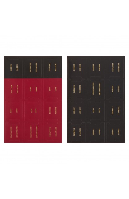 ITAB026 - Bible Indexing Tabs Black & Red w Gold Foil - - 1 