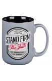 MUG1098 - Mug Gray Black Stand Firm 1 Cor 16:13 - - 1 