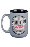 MUG1098 - Mug Gray Black Stand Firm 1 Cor 16:13 - - 2 