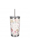 SMUG284 - Tumbler w straw SS Floral Everything Beautiful Ecc 3:11 - - 1 