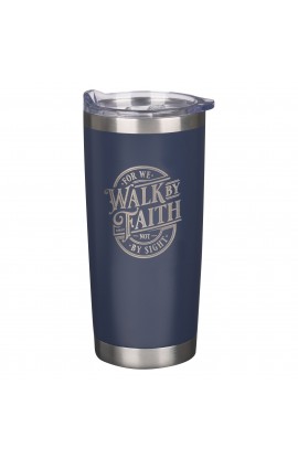 Tumbler SS Navy Walk By Faith 2 Cor 5:7