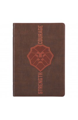 Journal Classic Brown Lion Strength & Courage Josh 1:9