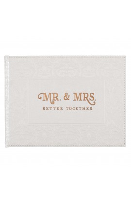 GST39 - Guest Book White Gold Mr & Mrs Better Together - - 1 