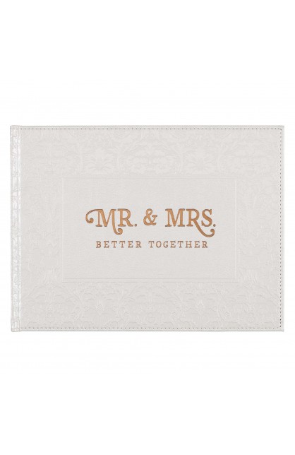 GST39 - Guest Book White Gold Mr & Mrs Better Together - - 1 