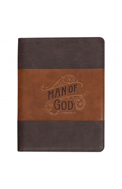 NBC022 - Padfolio Two tone Brown Man of God 1 Tim 6:11 - - 1 