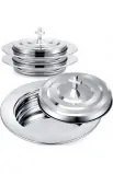 2 PLATES SILVER COMMUNION BREAD WITH LID