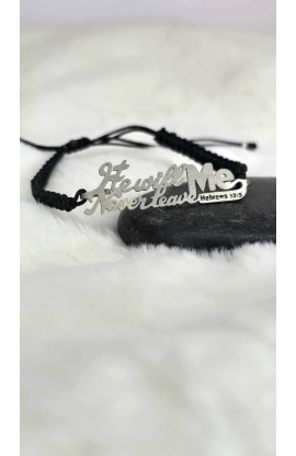 SC0096 - HE WILL NEVER LEAVE ME BRAIDED BRACELET - - 1 