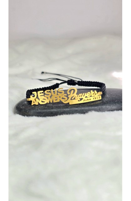 SC0101 - JESUS ANSWERS GOLD PLATED BRAIDED BRACELET - - 1 