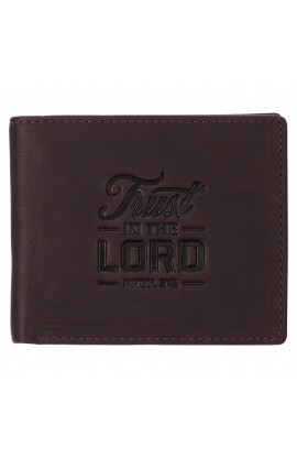 WT220 - Wallet Leather Brown Trust in the Lord Prov 3:5 - - 1 