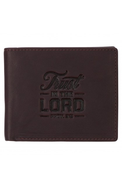 WT220 - Wallet Leather Brown Trust in the Lord Prov 3:5 - - 1 