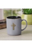 MUG1136 - Mug Gray Metal Cross 1 Peter 2:24 - - 4 
