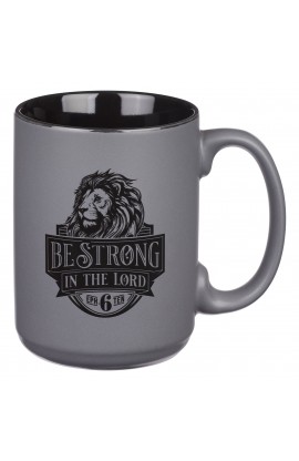 MUG1134 - Mug Matte Gray Be Strong Eph 6:10 - - 1 