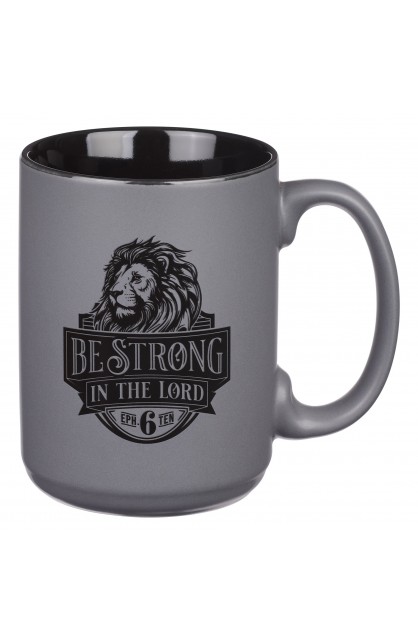 MUG1134 - Mug Matte Gray Be Strong Eph 6:10 - - 1 
