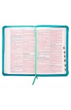 KJV023 - KJV Bible Deluxe Gift Faux Leather Turquoise zipper - - 8 