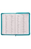 KJV023 - KJV Bible Deluxe Gift Faux Leather Turquoise zipper - - 10 