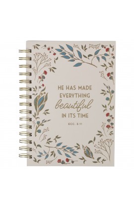 Journal Spiral bound Ivory Floral Everything Beautiful Ecc 3:11