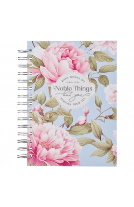 Journal Spiral bound Pink Peony Noble Things Prov 31:29