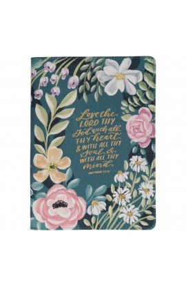 JL874 - Journal Classic Zip Teal Love the Lord Matt 22:37 - - 1 