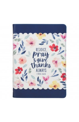 JL848 - Journal Classic Floral Rejoice Always 1 Thess 5:16-18 - - 1 
