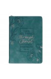 JL797 - Journal Classic Zip Teal All Things Through Christ Phil 4:13 - - 1 