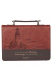 BBM828 - Bible Cover Classic Two-tone Brown I Will Carry You Isa 46:4 - - 1 