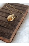 SC0337 - OPEN HEART BOX NECKLACE GOLD PLATED - - 3 