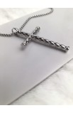 SC0340 - BAMBOO STYLE CROSS NECKLACE - - 2 