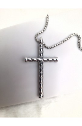 SC0340 - BAMBOO STYLE CROSS NECKLACE - - 1 