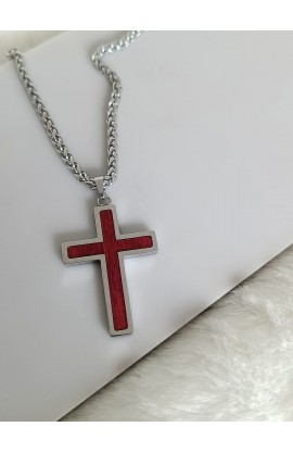 SC0335 - WOODEN CROSS NECKLACE - - 1 