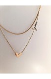 SC0338 - JESUS HEART DOUBLE CHAIN NECKLACE - - 3 