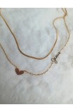 SC0338 - JESUS HEART DOUBLE CHAIN NECKLACE - - 2 